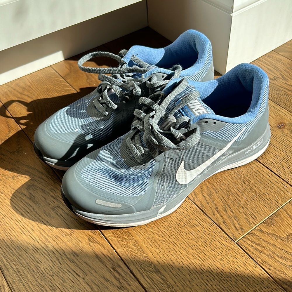 Blue Nike shoes